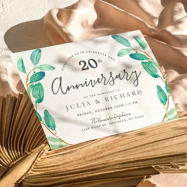 Invitation Bayou Botanicals | Fête d'anniversaire de mariage (Créateur téléchargé)