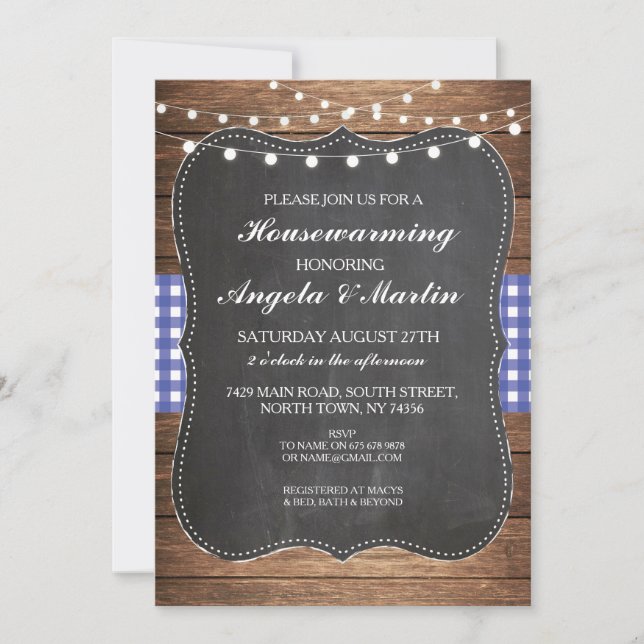 Invitation BBBQ en bois de la fête du réchauffemen (Devant)