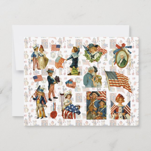 Invitation BBQ 4 juillet vintage (Devant)