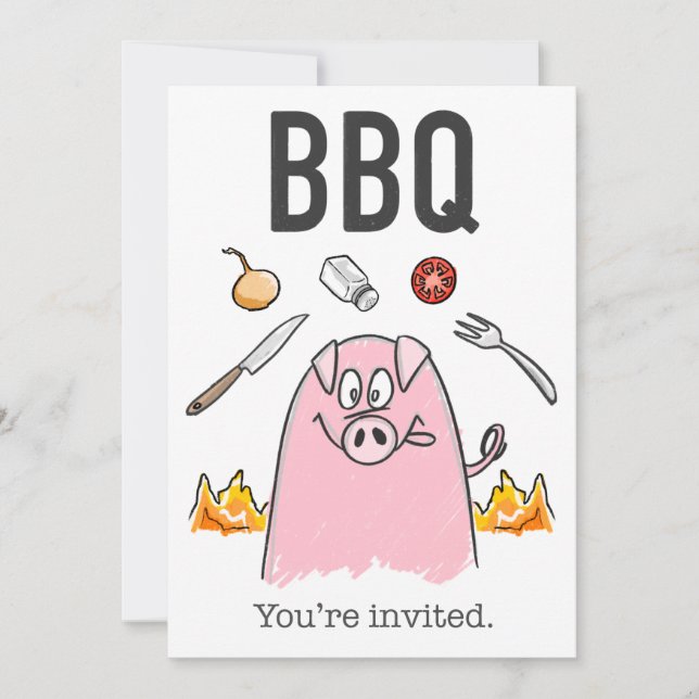 Invitation BBQ amusante (Devant)