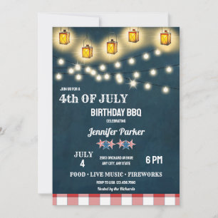 Invitation BBQ Anniversaire 4 juillet