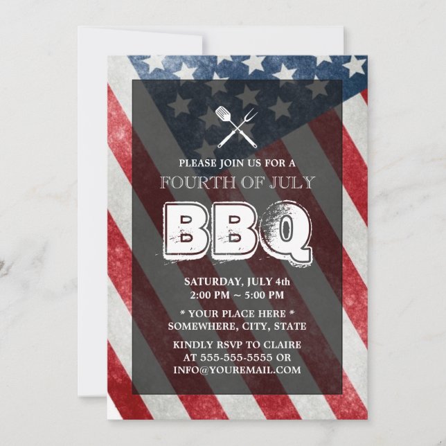 Invitation BBQ Annuel Juillet 4 Parti (Devant)
