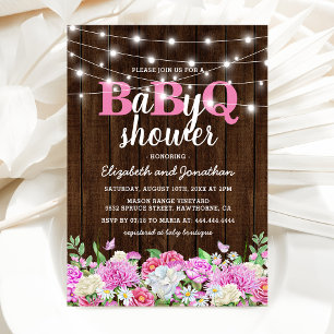 Invitation BBQ Baby Couples Shower   Fille BaByQ Barbecue