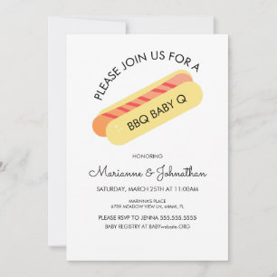 Invitation BBQ Baby Shower Baby Q Grilade au jardin Hotdog