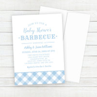 BBQ baby shower Bleu pâle En vichy Plaid