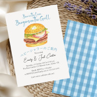 BBQ Baby shower Grill Burger Rustique Bleu En vich