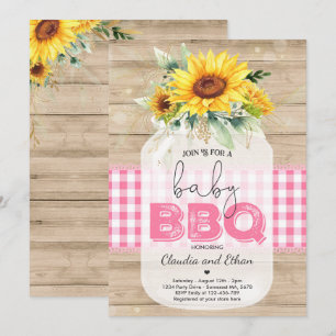 Invitation BBQ Baby shower Tournesol Bébé Q Couples Douche