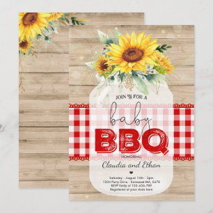 Invitation BBQ Baby shower Tournesol Bébé Q Couples Douche