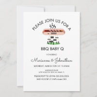 Invitation BBQ Barbecue Bébé Chien Chaud Baby Q Gr