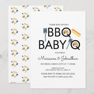 Invitation BBQ Barbecue Bébé Kabobs Baby Shower
