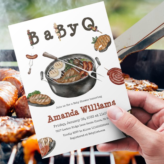 Invitation BBQ Barbecue Fête de jardin Baby Shower BabyQ  (Créateur téléchargé)
