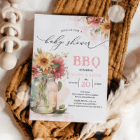BBQ Barbecue Tournesol Rustique Couples Baby showe