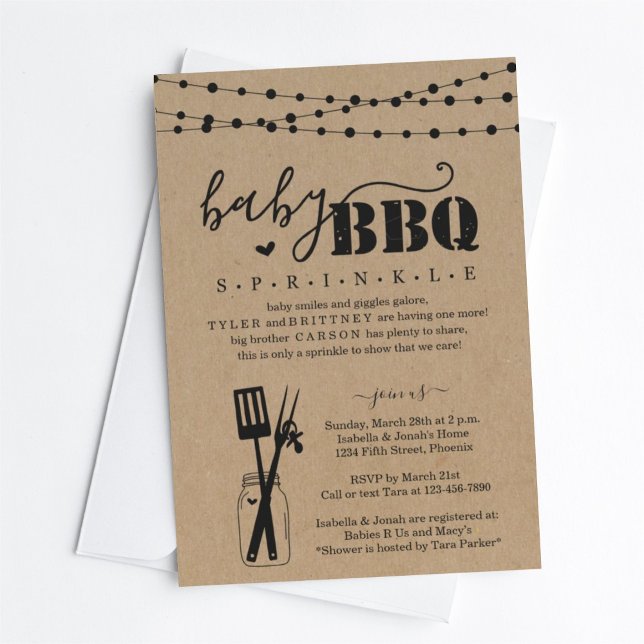 Invitation BBQ bébé - Bébé Sprinkle Baby Q BaByQ Barbeque (Créateur téléchargé)
