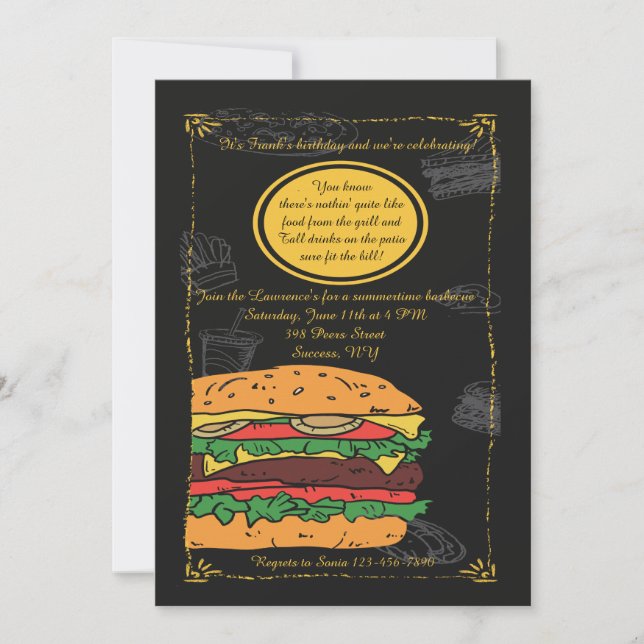 Invitation BBQ Burger Classique (Devant)