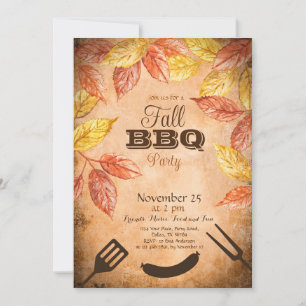 Invitation BBQ d'automne, Fête de barbeque automna