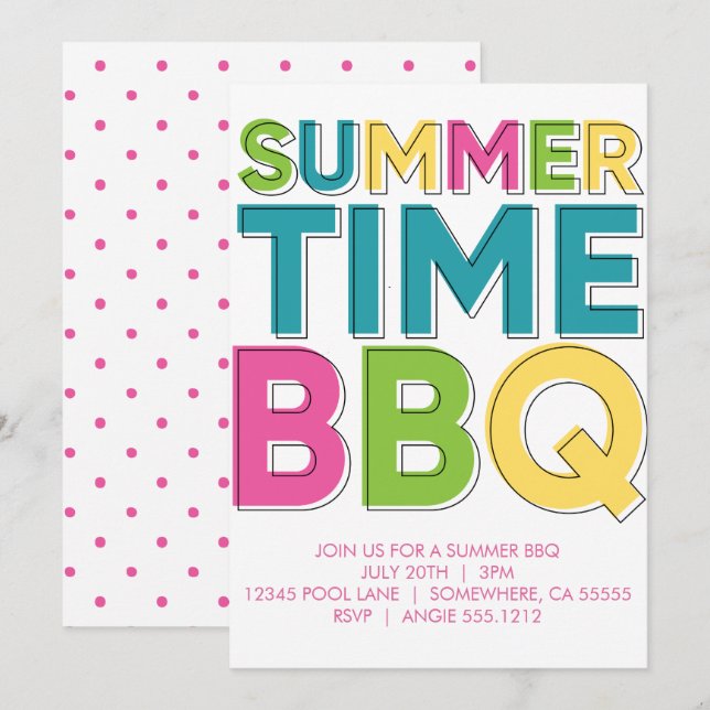 INVITATION BBQ D'ÉTÉ (Devant / Derrière)