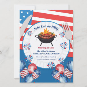Invitation BBQ du 4 juillet, Invitation à une fête
