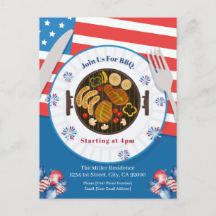 Invitation BBQ du 4 juillet, Invitation à une fête