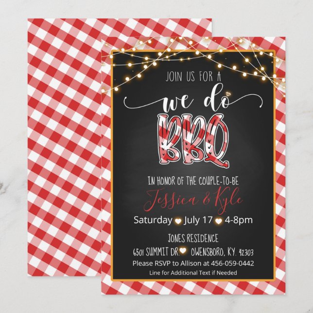 Invitation BBQ - En vichy (Devant / Derrière)