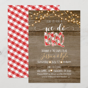 Invitation BBQ - En vichy rustique