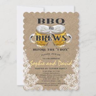 Invitation BBQ et BREWS avant le Fiançailles "I DO'S"