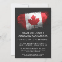 Invitation BBQ Fête du Canada Pinceau Étincelant