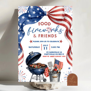 Invitation BBQ feux d'artifice 4 juillet