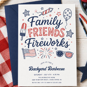 Invitation BBQ Feux d'Artifice Amis de la Famille