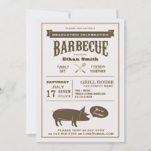 Invitation BBQ Graduation Party ou toute fête de célébration
