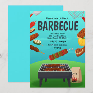 Invitation BBQ Grill Fête d'été