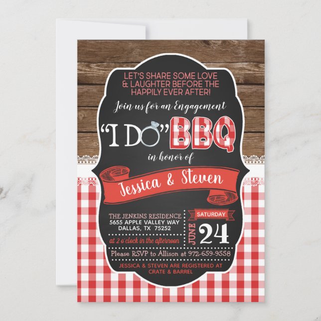 Invitation BBQ Je Dis Oui (Devant)
