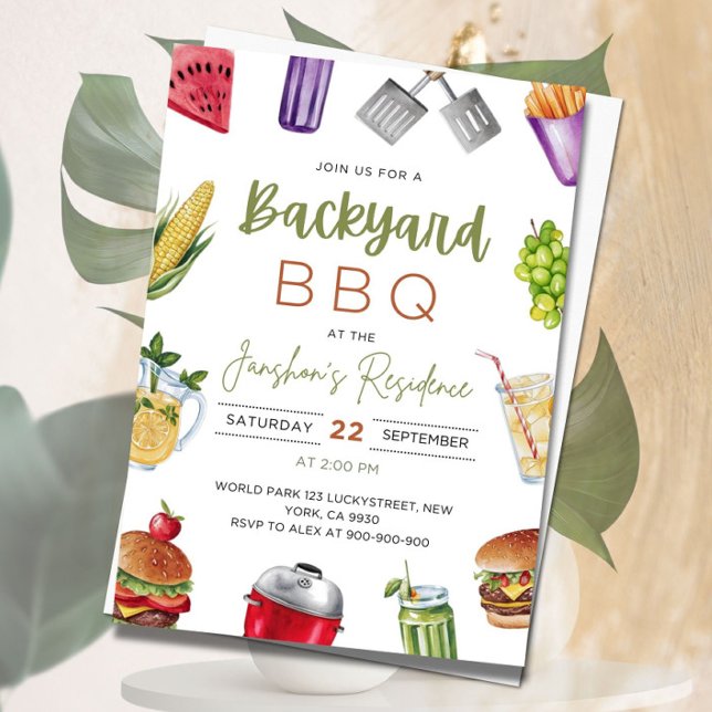 Invitation BBQ modifiable, Invitation fête de barb (Créateur téléchargé)
