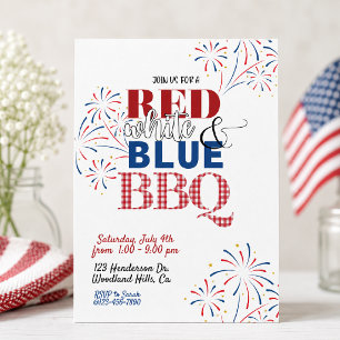 Invitation BBQ Rouge Blanc et Bleu   4 juillet