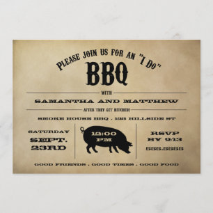 Invitation BBQ Vintage "I Do" après l'invitation au mariage