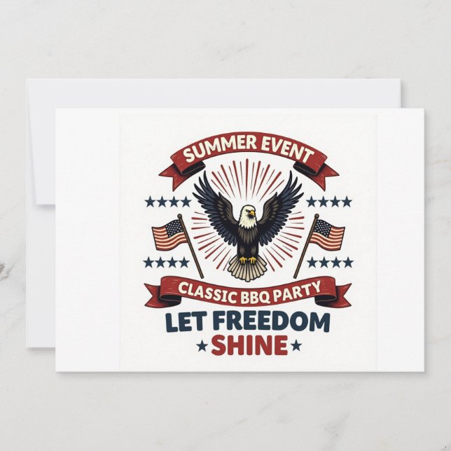 Invitation BBQ Vintage Liberté – Aigle Rétro (Devant)