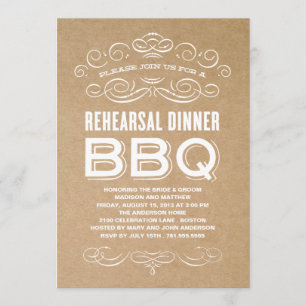 INVITATION BBQ VINTAGE REHEARSAL DINNER BBQ