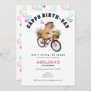 Invitation Be Cappy Capybara Bicyclette Enfants mignonette fê