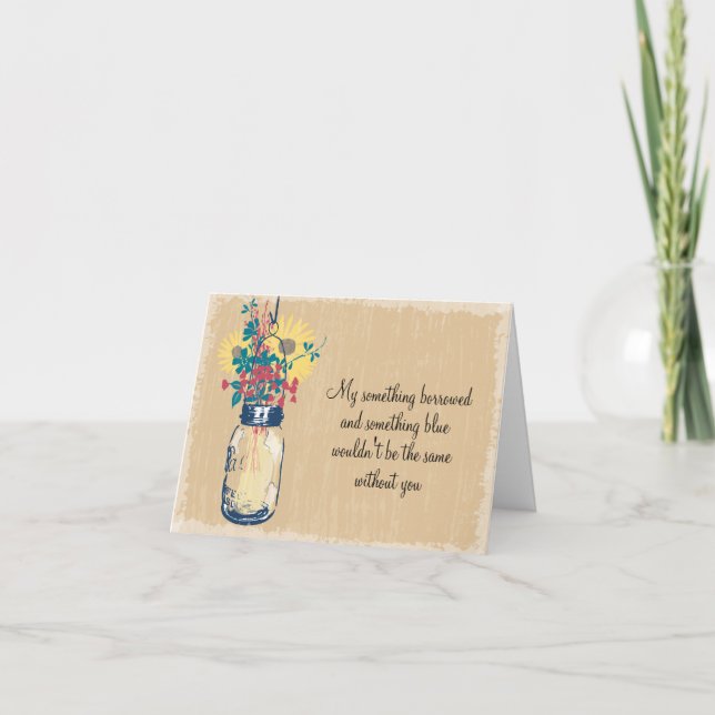 Invitation Be My Bridesmaid - Mason Jar & Fleurs sauvages (Devant)