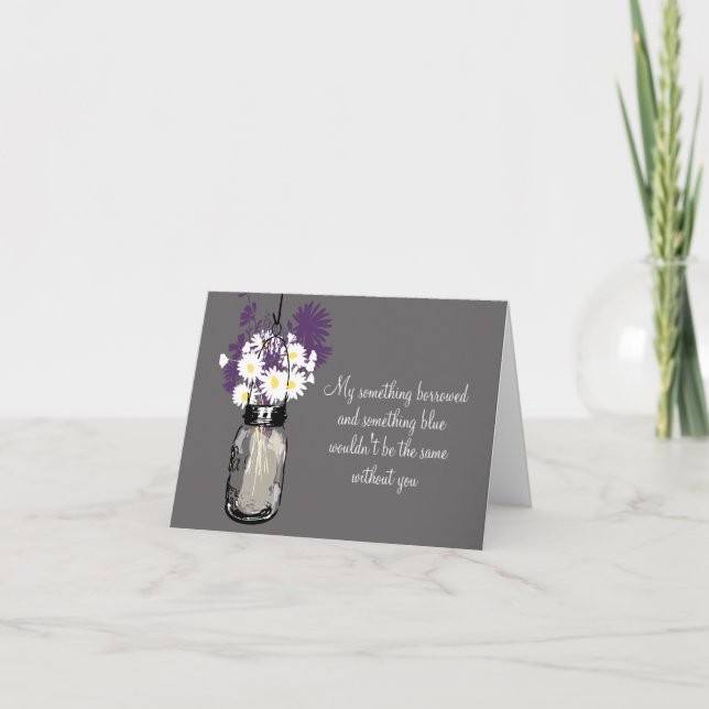 Invitation Be My Bridesmaid - Mason Jar & Fleurs sauvages (Devant)