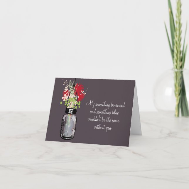 Invitation Be My Bridesmaid - Mason Jar & Fleurs sauvages (Devant)