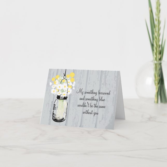 Invitation Be My Bridesmaid - Mason Jar & Fleurs sauvages (Devant)