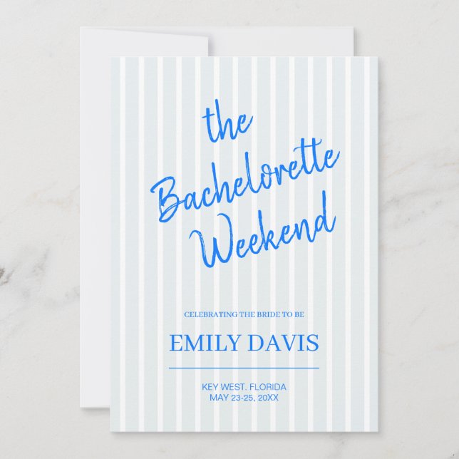 Invitation Beach Bachelorette Invitation, Bach Party Week-end (Devant)