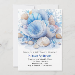 Invitation Beach Boho Seashell Adventure Boy Baby shower