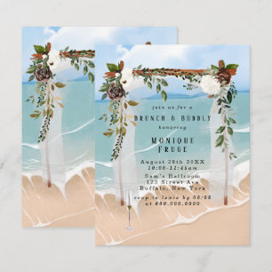 Invitation Beach Canopy Floral Tropic Brunch & Bubbly Invitat