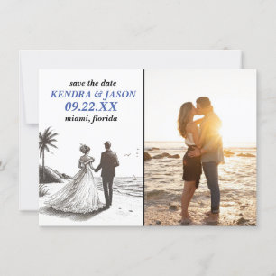 Invitation Beach Couple Enregistrer la date