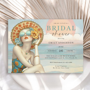 Invitation Beach Glam by the Sea Fête des mariées
