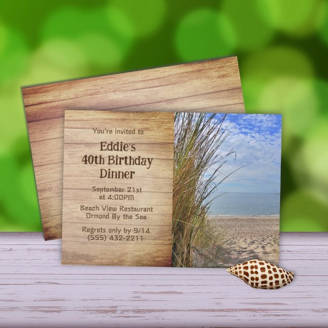 Invitation Beach Grass Dunes de sable Son Anniversaire Fête (Créateur téléchargé)