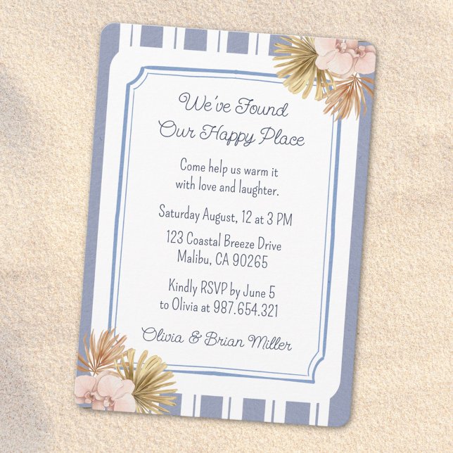 Invitation Beach House Blue Stripe Coastal House (In situ)