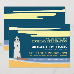 Invitation Beach Lighthouse, fête d'anniversaire