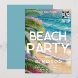 Invitation Beach Party Event Bar Tropical Club Flyer